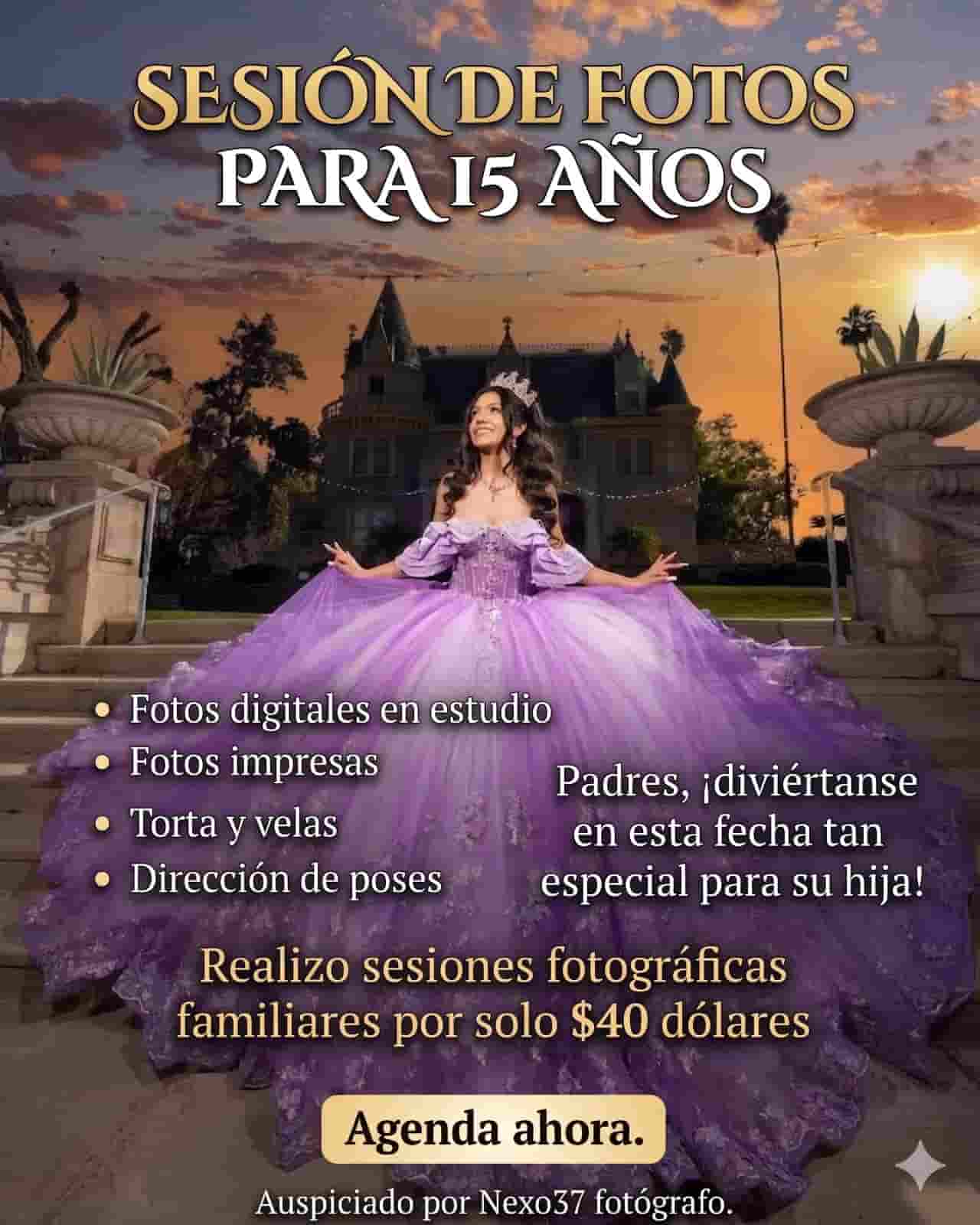 Servicio de fotografía para 15 años